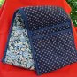 Quilted hosiery or hanky bag 4 pockets blue floral excellent vintage hc2480
