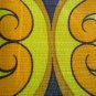 Retro fabric curtain Panton style orange brown colors wide excellent 1960s-70s vintage hc2482