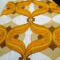 Retro fabric curtain Panton style orange brown colors wide excellent 1960s-70s vintage hc2482