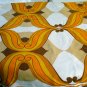 Retro fabric curtain Panton style orange brown colors wide excellent 1960s-70s vintage hc2482