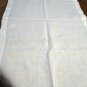 Plain white linen hand or face towel threadwork hem beveled corners antique hc2489