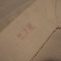 Plain white linen hand or face towel threadwork hem beveled corners antique hc2489