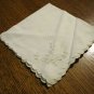 3 Antique odd linen napkins monogram W scalloped edges whitework eyelets embroidery butterfly hc2500