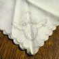 3 Antique odd linen napkins monogram W scalloped edges whitework eyelets embroidery butterfly hc2500
