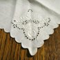 3 Antique odd linen napkins monogram W scalloped edges whitework eyelets embroidery butterfly hc2500