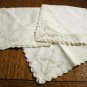 3 Antique odd linen napkins monogram W scalloped edges whitework eyelets embroidery butterfly hc2500