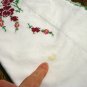 Pair embroidered cross-stitched pillowcases cotton standard crochet edge vintage hc2502