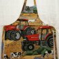 Case tractor Holstein cows child size chef's apron cotton vintage hc2512