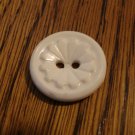 12 White plastic dress buttons 2 hole flower centers vintage for sewing crafts hc2530