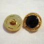 4 Black and gold small buttons vintage for sewing crafts jewelry hc2531