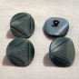 4 Plastic dress buttons turquoise vintage shank backs for sewing crafts hc2536