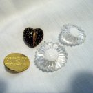 Mixed lot 4 fancy buttons shank backs vintage for sewing crafts jewelry hc2540