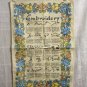 Glossary of embroidery stitches tea towel cotton linen very good vingage hc2541