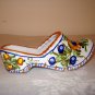 Deruta Italy handpainted ceramic clog or wooden shoe faience as new hc2559