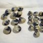 24 Marbled plastic shank buttons 2 sizes taupe white preowned for sewing crafts hc2562