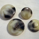 24 Marbled plastic shank buttons 2 sizes taupe white preowned for sewing crafts  hc2562