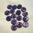 16 plastic sew through buttons deep lilac preowned for sewing crafts  hc2563