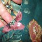 Half or hostess apron ruffled skirt large floral on green vintage hc2568