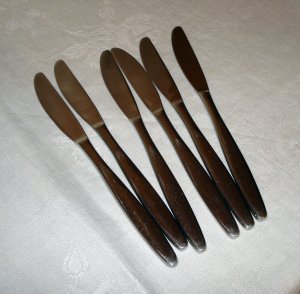 6 WMF stainless dinner knives Frostfire pattern excellent vintage hc2576