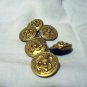 6 American eagle goldtone shank buttons patriotic hc2579