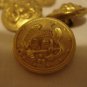 6 American eagle goldtone shank buttons patriotic hc2579