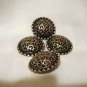 8 Pewter tone repousse metal buttons self shank backs hc2585