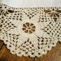 Linen and lace table runner dresser scarf threadwork ecru crocheted lace ends antique 32 in. hc2592