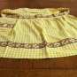 Vintage gingham hostess half apron unique embroidery gold white hc2594