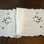 Whitework cutwork cotton dresser scarf table runner antique or vintage hc2601