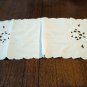 Whitework cutwork cotton dresser scarf table runner antique or vintage hc2601