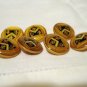 7 Gold tone metal buttons shields lions 15mm shank backs sewing crafts hc2607