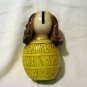 Carnival chalkware puppy in beer keg money bank vintage hc2619