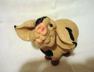 Pete Apsit 1993 plaster pig figurine painted humorous signed vintage hc2630