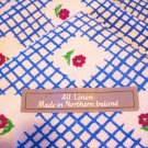4 Irish linen dinner napkins window pane check with flowers unused hc2648