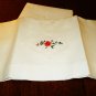 Pair white cotton pillow cases hand embroidery detail standard unused with tags preowned hc2688
