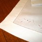 Pair embroidered linen guest towels or table runners white pink threadwork hem vintage hc2698