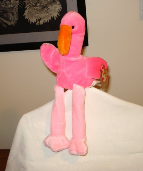 Pinky the Flamingo 1995 Ty Beanie Baby toy retired mint hc2706