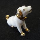 Antique miniature dog figurine like RCA Nipper china with gold hc2770