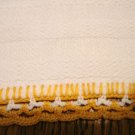 Antique white cotton towel crocheted lace hems mid size excellent hc2810