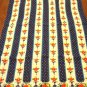 Pair coordinated cotton tea kitchen towels utensils stripes red blue vintage hc2826
