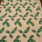 Hand stenciled peas in pod tea kitchen towel cotton exc preowned hc2830