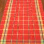 Pair coordinated cotton linen tea kitchen towels fruit plaid vintage hc2834