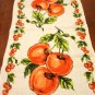 Pair coordinated cotton linen tea kitchen towels fruit plaid vintage hc2834