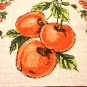 Pair coordinated cotton linen tea kitchen towels fruit plaid vintage hc2834