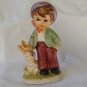 Arnart figurine boy with rabbit hand painted bisque vintage hc2840
