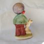 Arnart figurine boy with rabbit hand painted bisque vintage hc2840