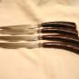Marvo Live Edge Steakmates 4 steak knives stainless Bakelite faux stag handles vintage hc2880