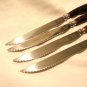 Marvo Live Edge Steakmates 4 steak knives stainless Bakelite faux stag handles vintage hc2880