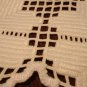 Hardanger embroidery doily table mat white excellent vintage hc2882