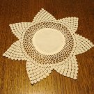 7 Pointed star doily table mat crochet and cotton white excellent vintage hc2884